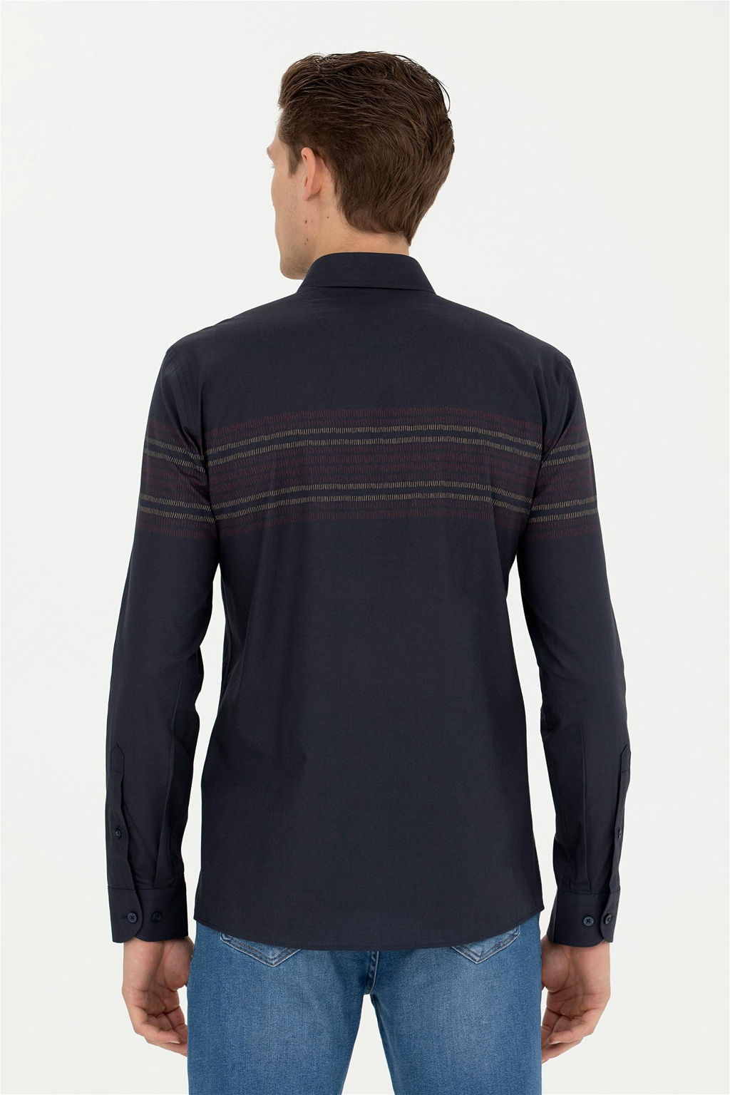 Мужская темно-синяя рубашка с длинным рукавом - U.s. polo assn фото 5