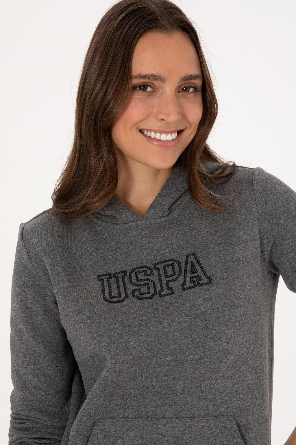 Kad_n Antrasit Melanj Basic Sweatshirt Sepette S_rpriz _ndirim - U.s. polo assn фото 2