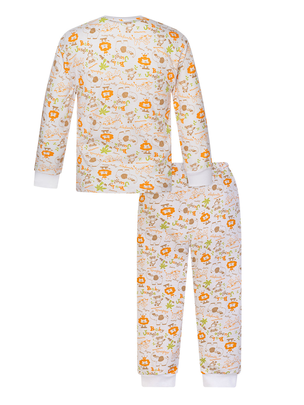 Пижама детская молочная с принтом джунгли