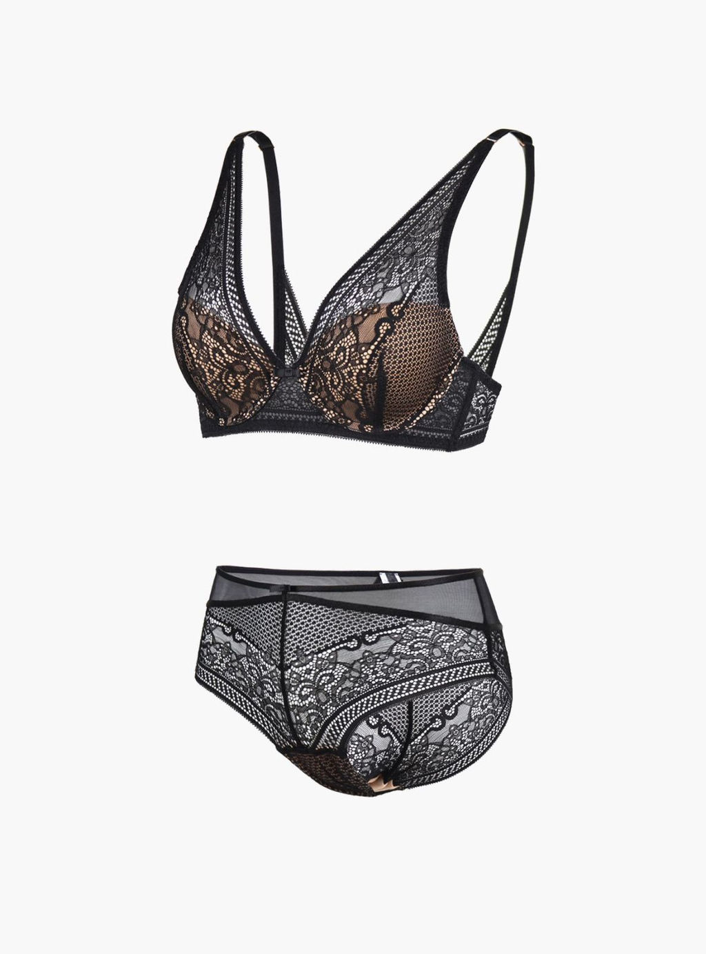 Комплект нижнего белья Indefini 318000-2051WXY черный кружевной  фото 4