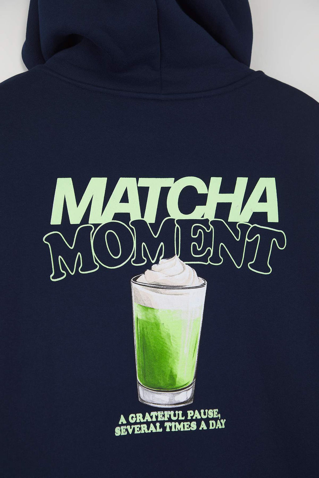 Teen Lacivert Overize Kal?p Matcha S?rt Bask?l? Kal?n Ici Polarl? Orme Sweatshirt TWOAW26SW00016 - Trendyolmilla фото 6