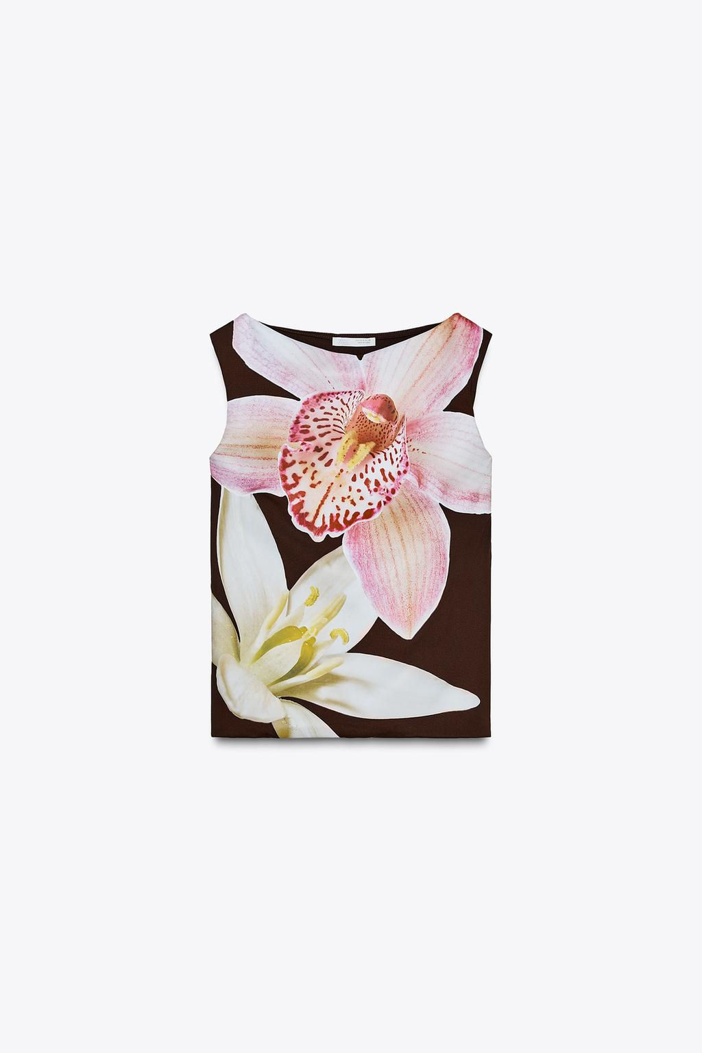 FLORAL POLYAMIDE TOP - Zara фото 7