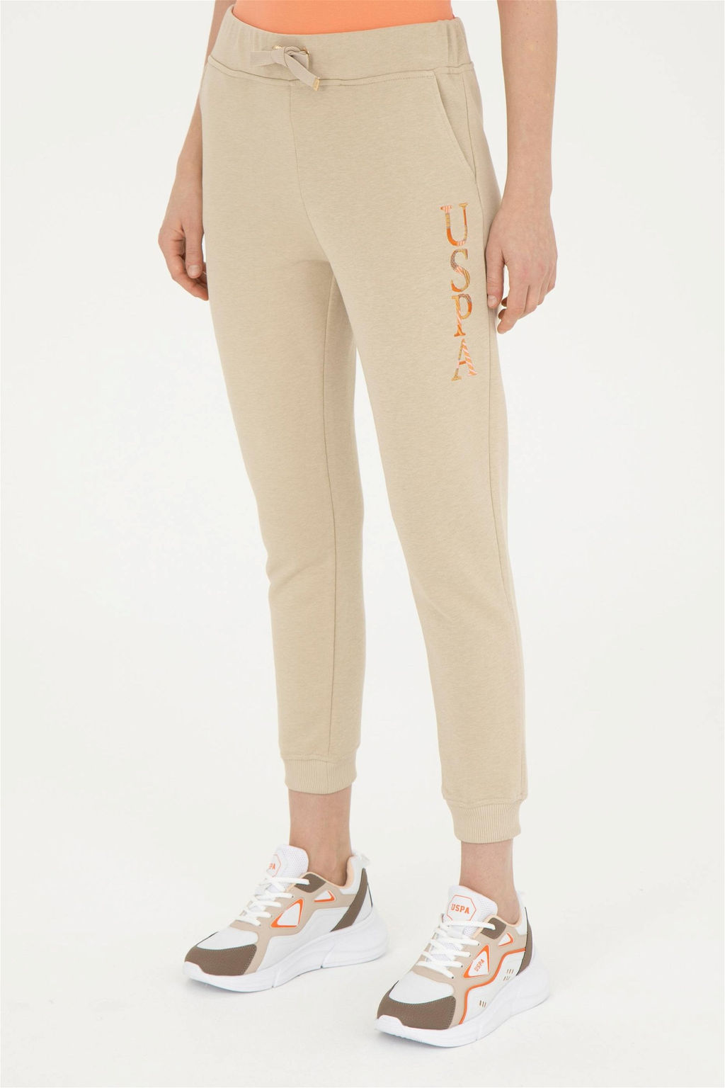 Женские легкие спортивные штаны цвета хаки - U.s. polo assn фото 2