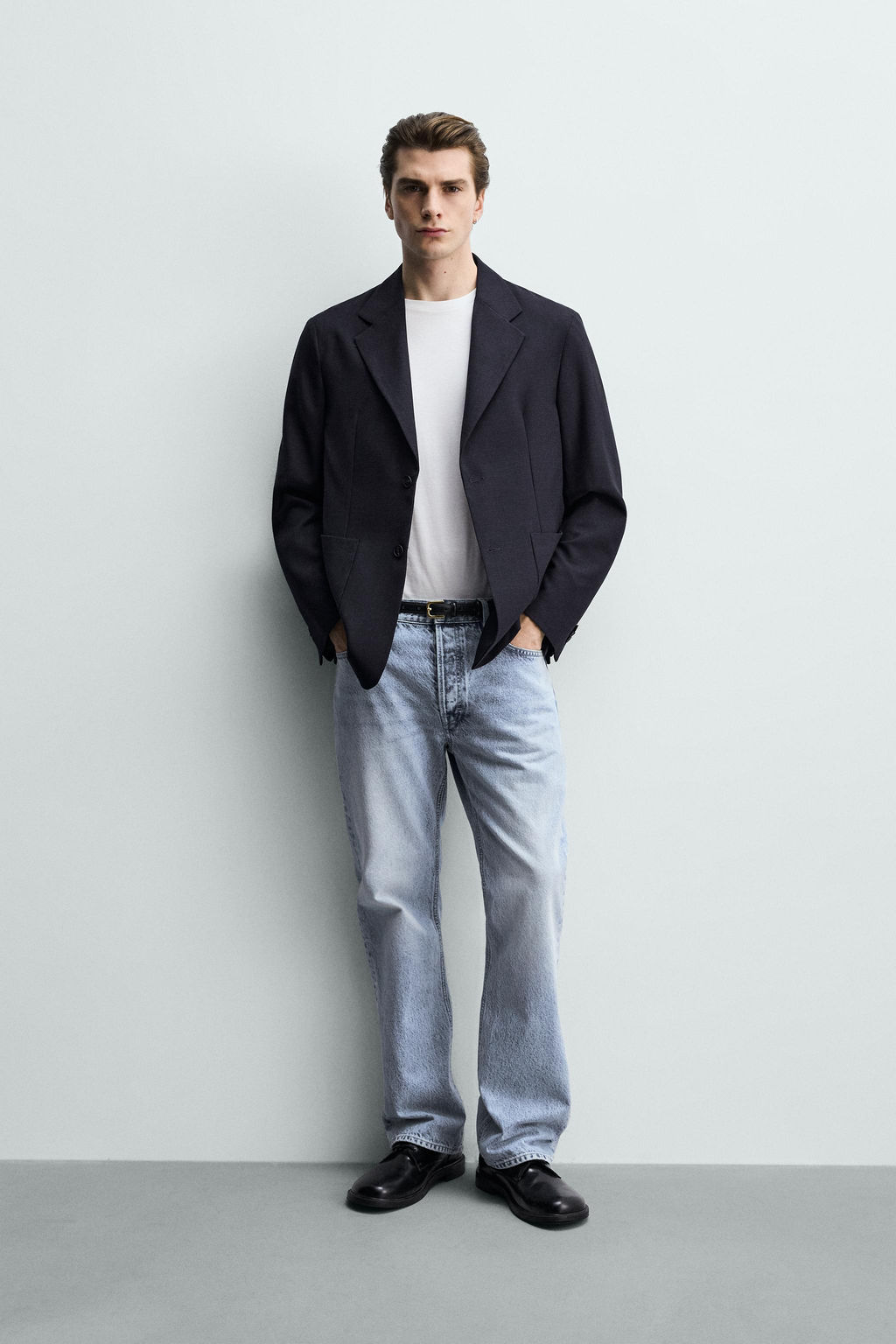 BLAZER RELAXED FIT ESTRUCTURA / Marino