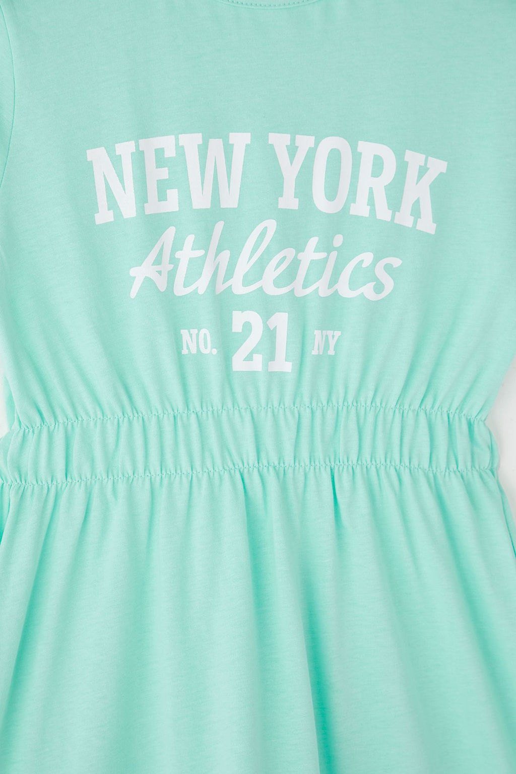 Lacivert K?z Cocuk %100 Pamuk Slogan Bask?l? K?sa Kol Beli Lastikli Mini Orme Elbise TKDSS25EL00084 - Trendyolmilla фото 7