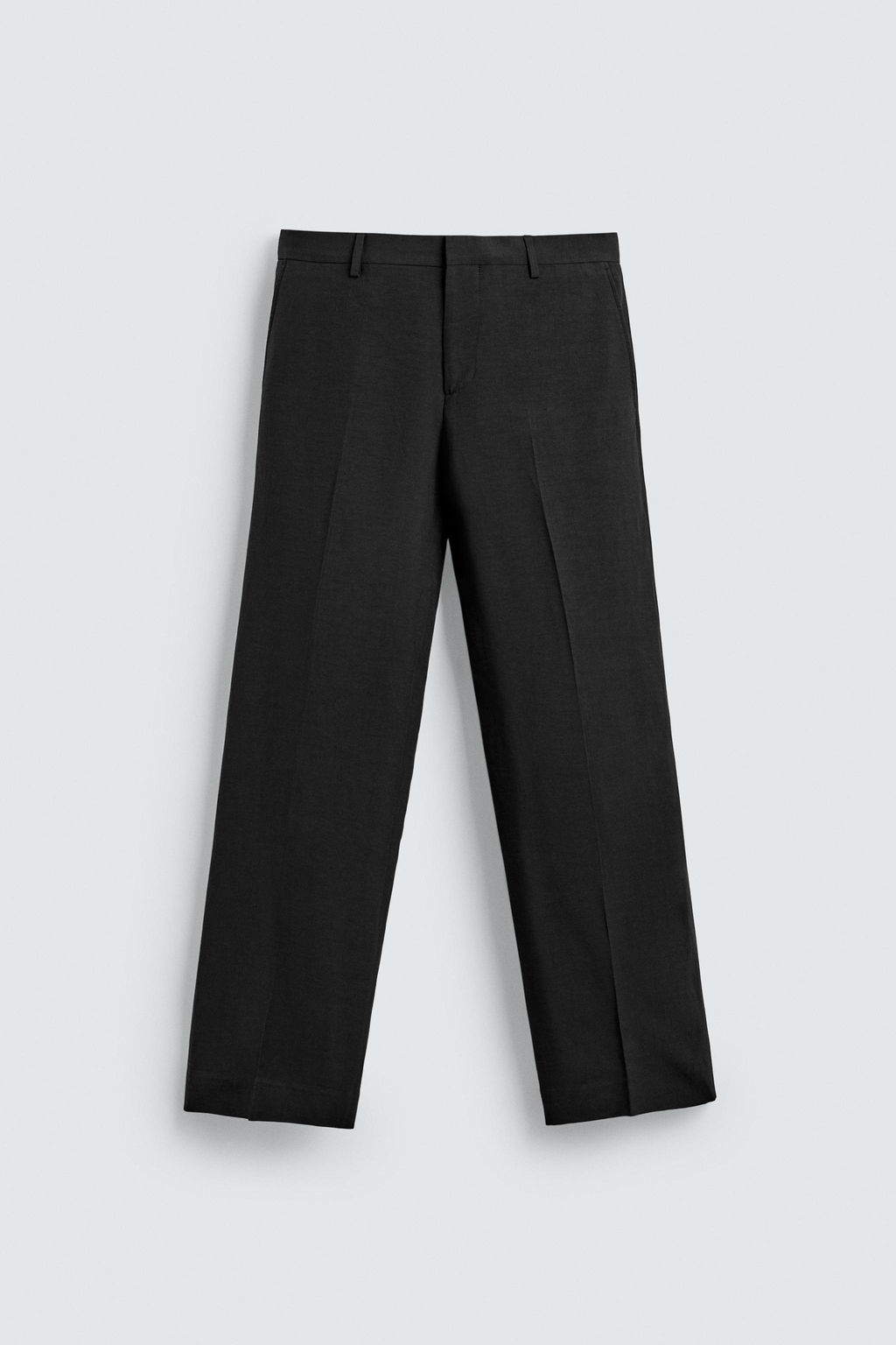 PANTAL?N TRAJE RELAXED FIT VISCOSA - LINO / Negro