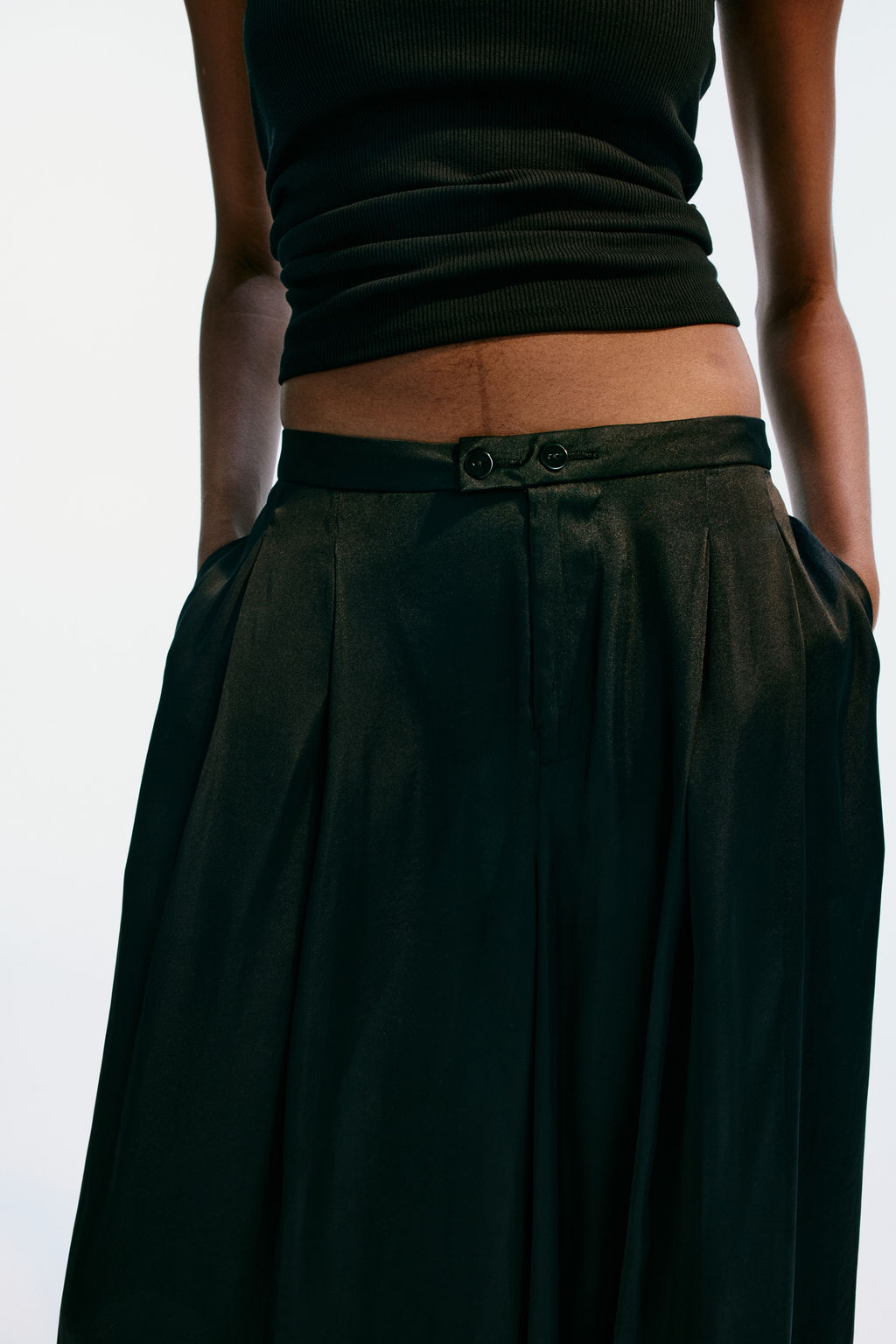 Pantal?n amplio de sat?n - H&m фото 4