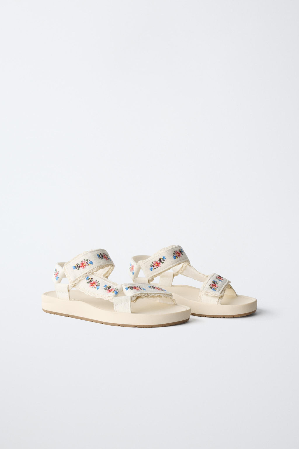 SANDALIA T?CNICA BORDADOS / Blanco Crudo - Zara фото 2