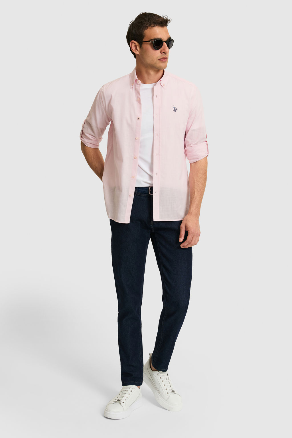 Erkek A__k Pembe Uzun Kollu Basic G_mlek - U.s. polo assn фото 4