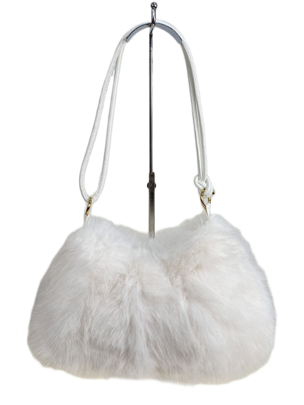 Женская сумка из искусственного меха, цвет белый - Greta фото 2