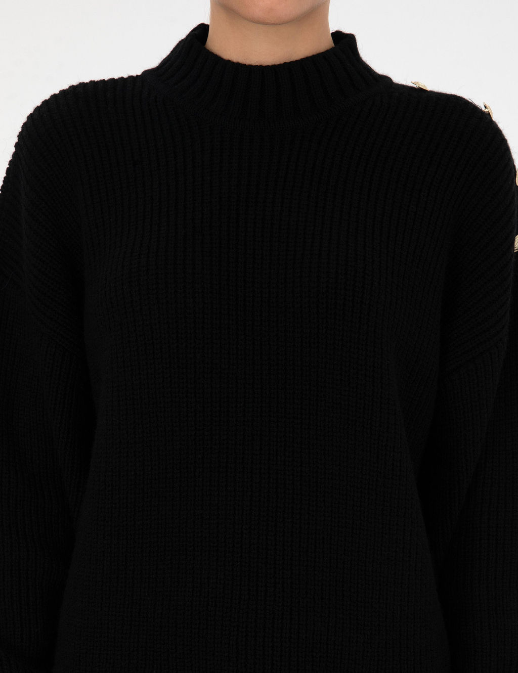 Siyah Comfort Fit Yar_m Bal_k__ Kazak