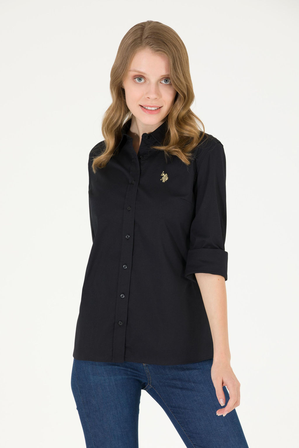 U. S. Polo Assn Женская черная базовая рубашка с длинным рукавом - U.s. polo assn фото 21