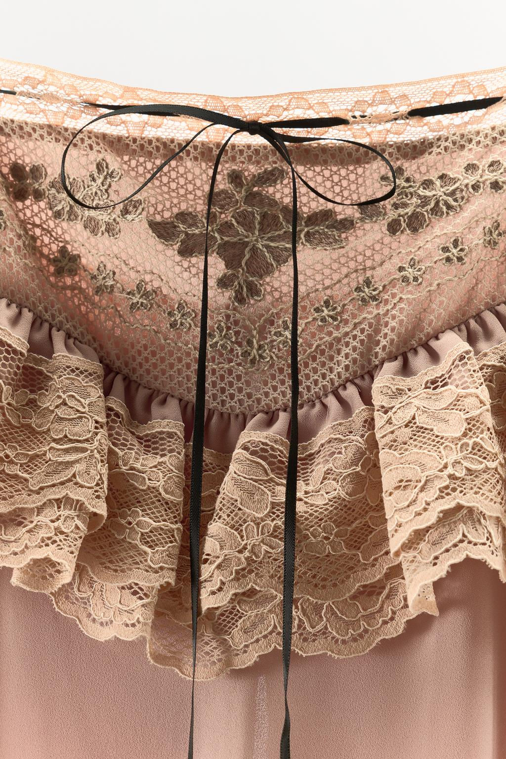 EMBROIDERED DRESS WITH CONTRAST BOW - Zara фото 6