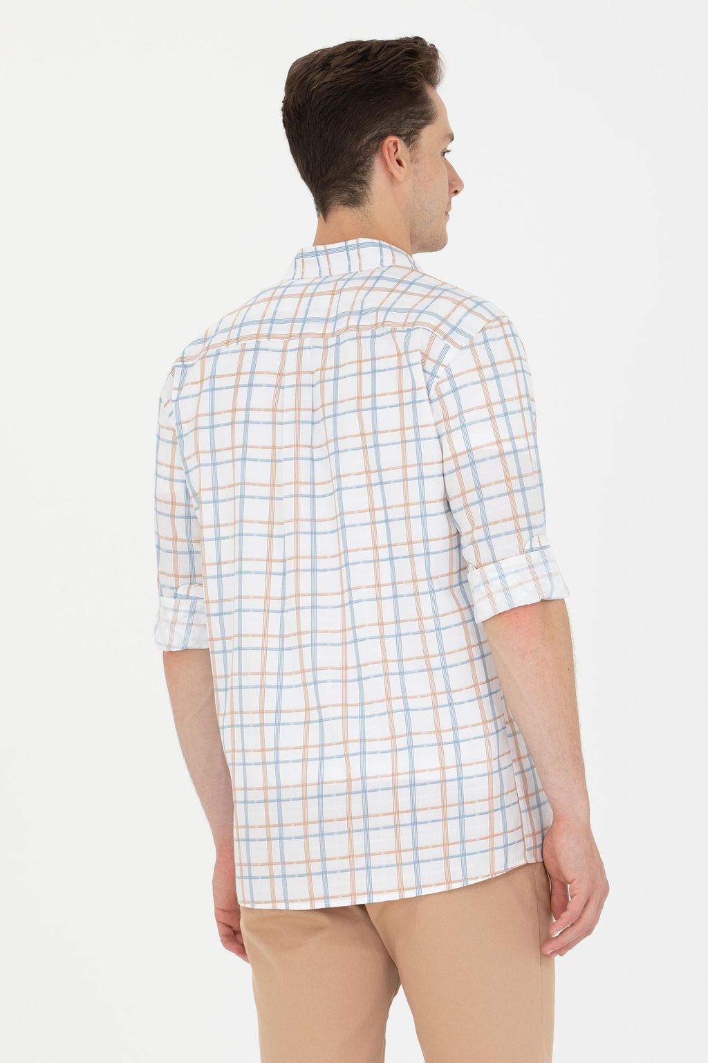 U. S. Polo Assn Мужская рубашка в клетку цвета экрю - U.s. polo assn фото 5