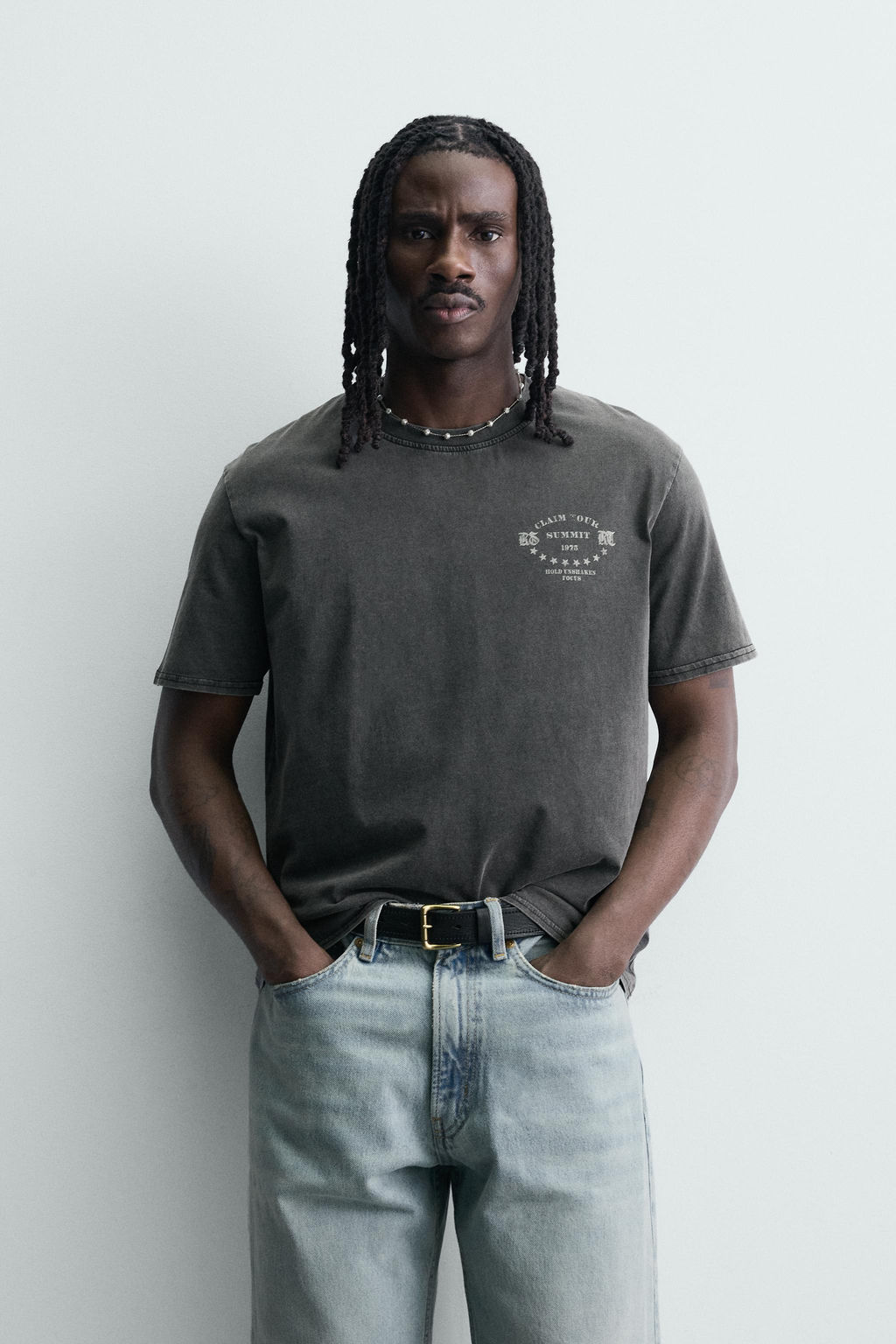 CAMISETA ESTAMPADOS LAVADOS / Antracita oscuro - Zara фото 2