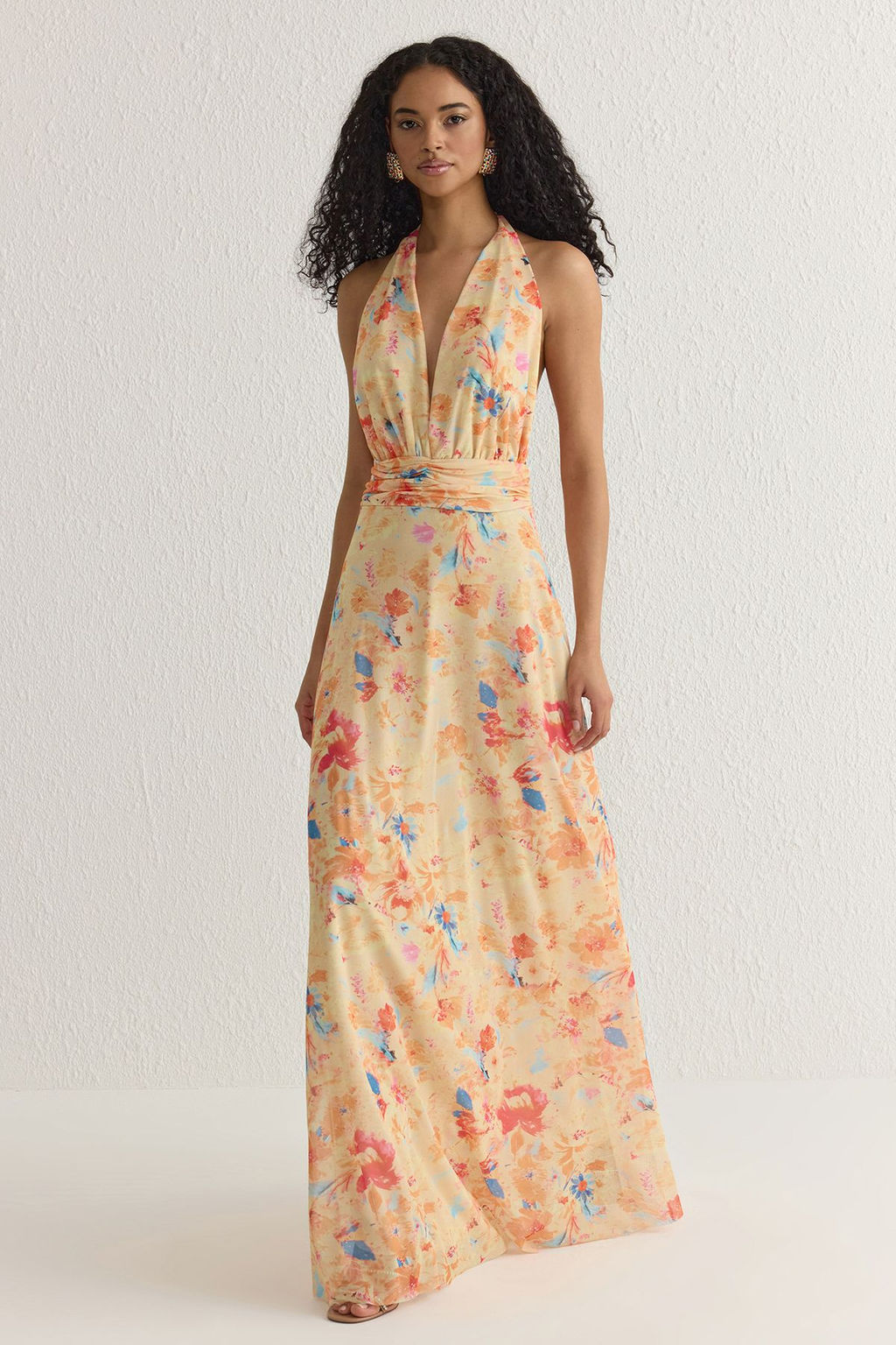 TRENDYOLMILLA Cok Renkli A-Kesim Leopar Desenli Orme Uzun S?k Abiye & Mezuniyet Elbise TPRSS25AE00010 фото 5