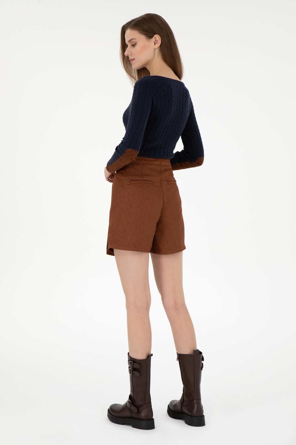 Женская коричневая тканая юбка Неожиданная скидка в корзине - U.s. polo assn фото 4