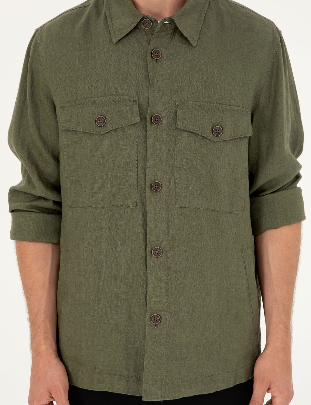 Рубашка с длинным рукавом стандартного кроя цвета хаки - Cacharel фото 7