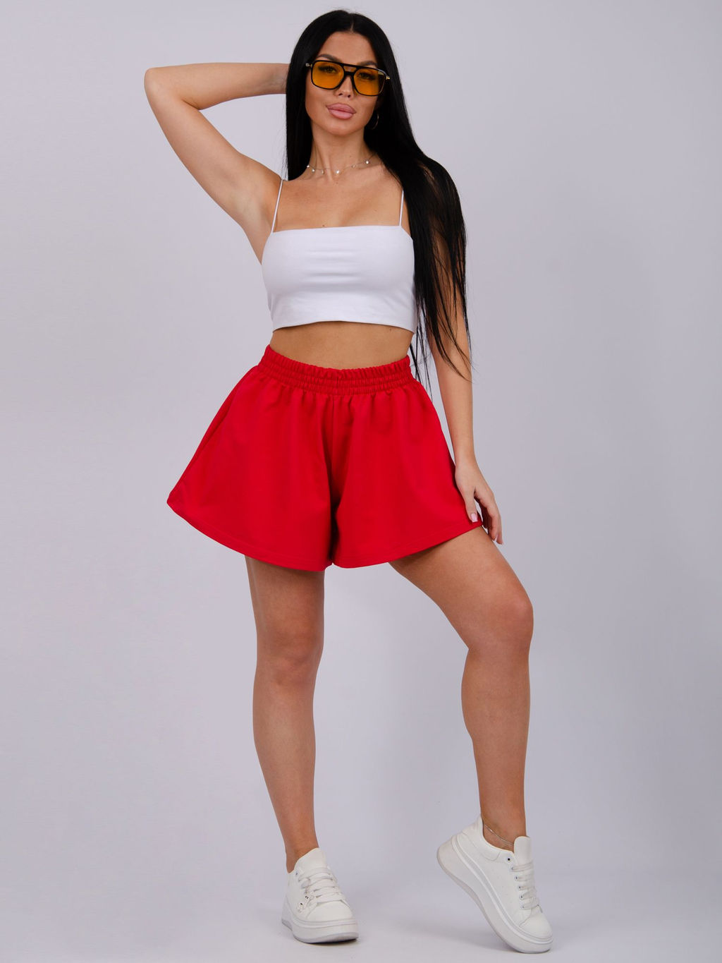 Шорты Лолита, футер с лайкрой - Малина фото 38