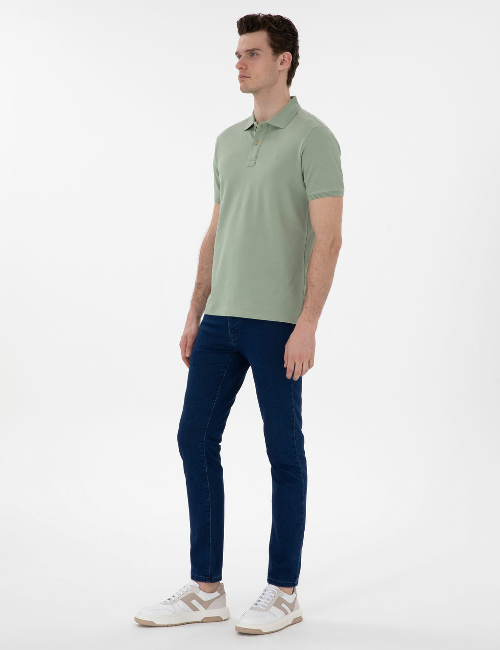 _a_la Ye_ili Slim Fit K_vr_lmaz Polo Yaka Basic Ti__rt