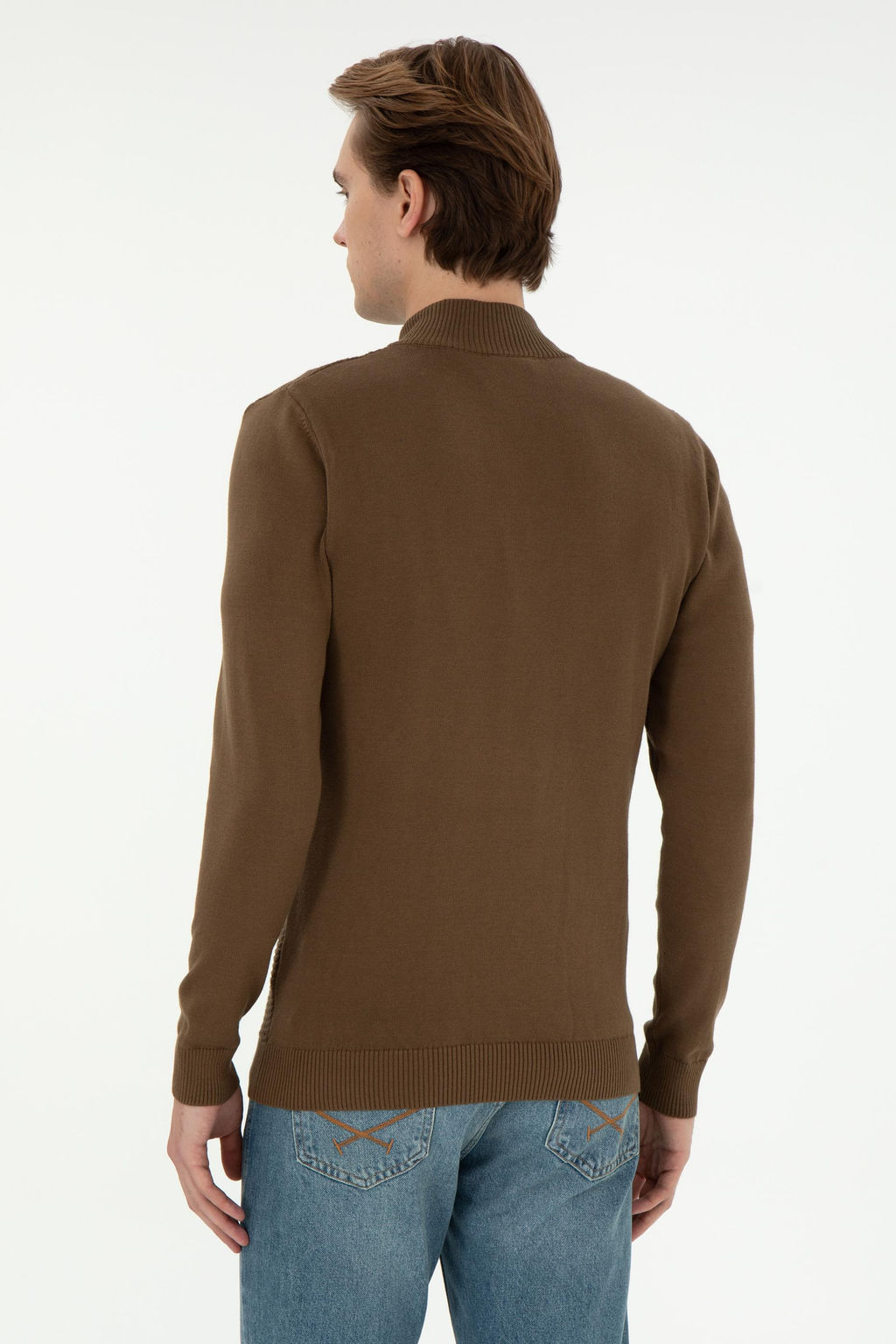 Мужской базовый трикотажный кардиган цвета хаки Неожиданная скидка в корзине - U.s. polo assn фото 5