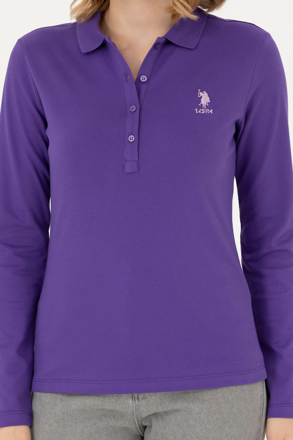 Женский фиолетовый базовый свитшот - U.s. polo assn фото 13