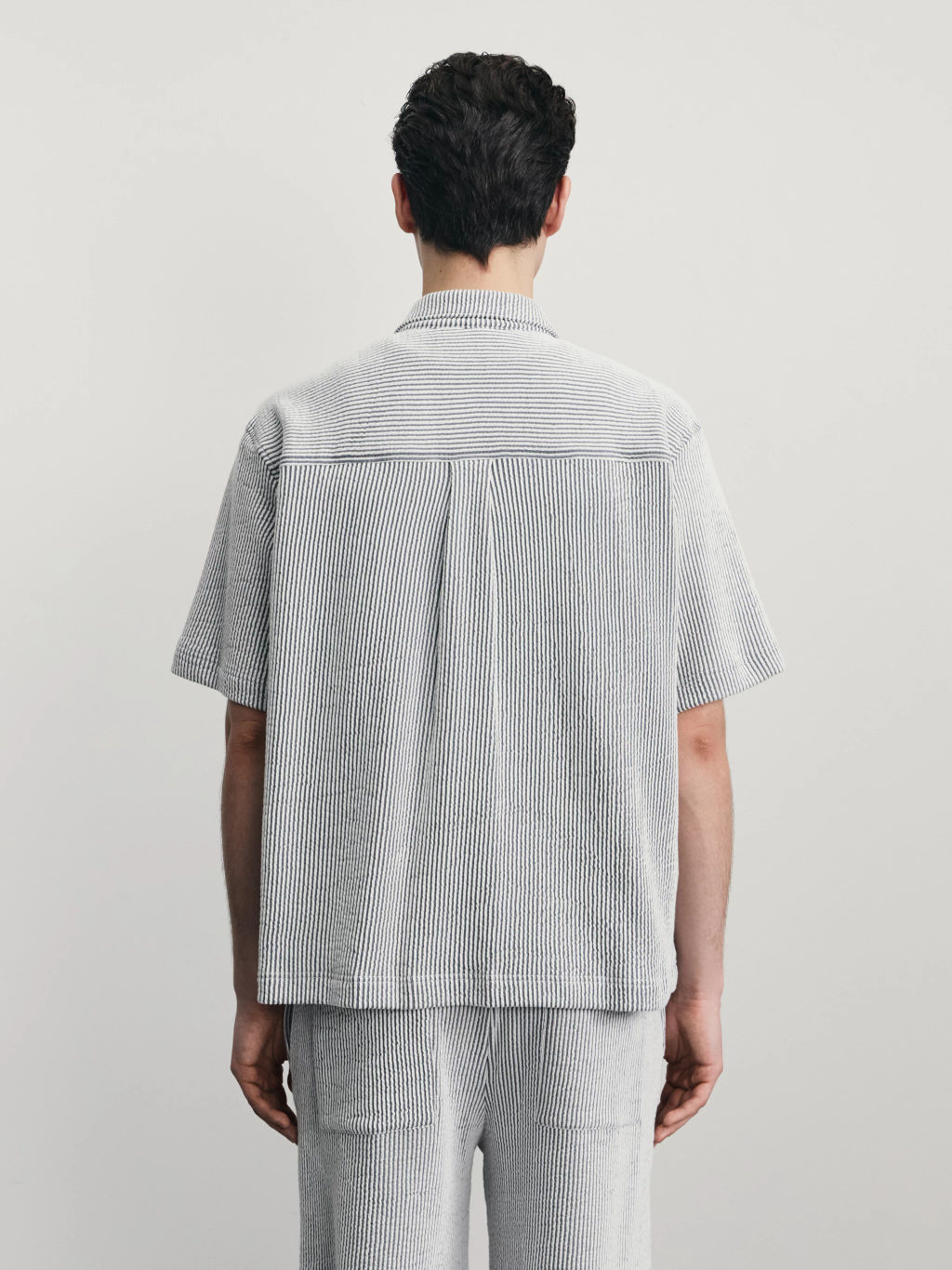 Рубашка в полоску на молнии / Zarina  фото 6