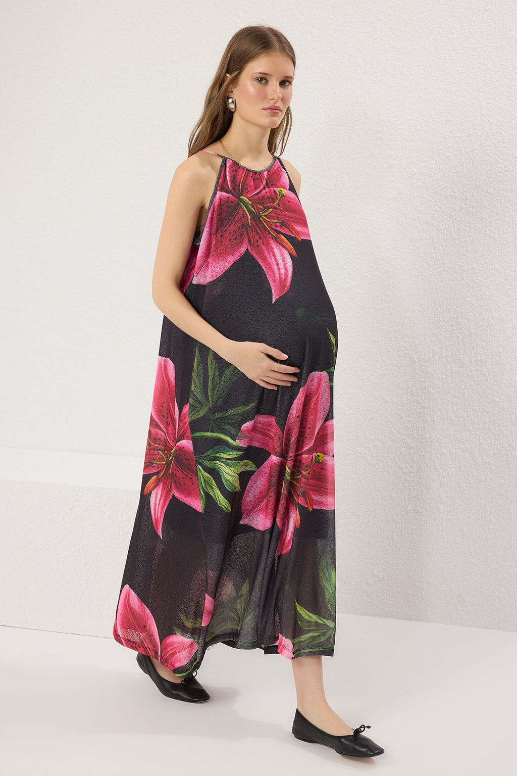 TRENDYOLMILLA Siyah Maxi Boy Boyundan Baglamal? Orme Esnek Maxi Elbise TWOSS23EL02372  фото 5