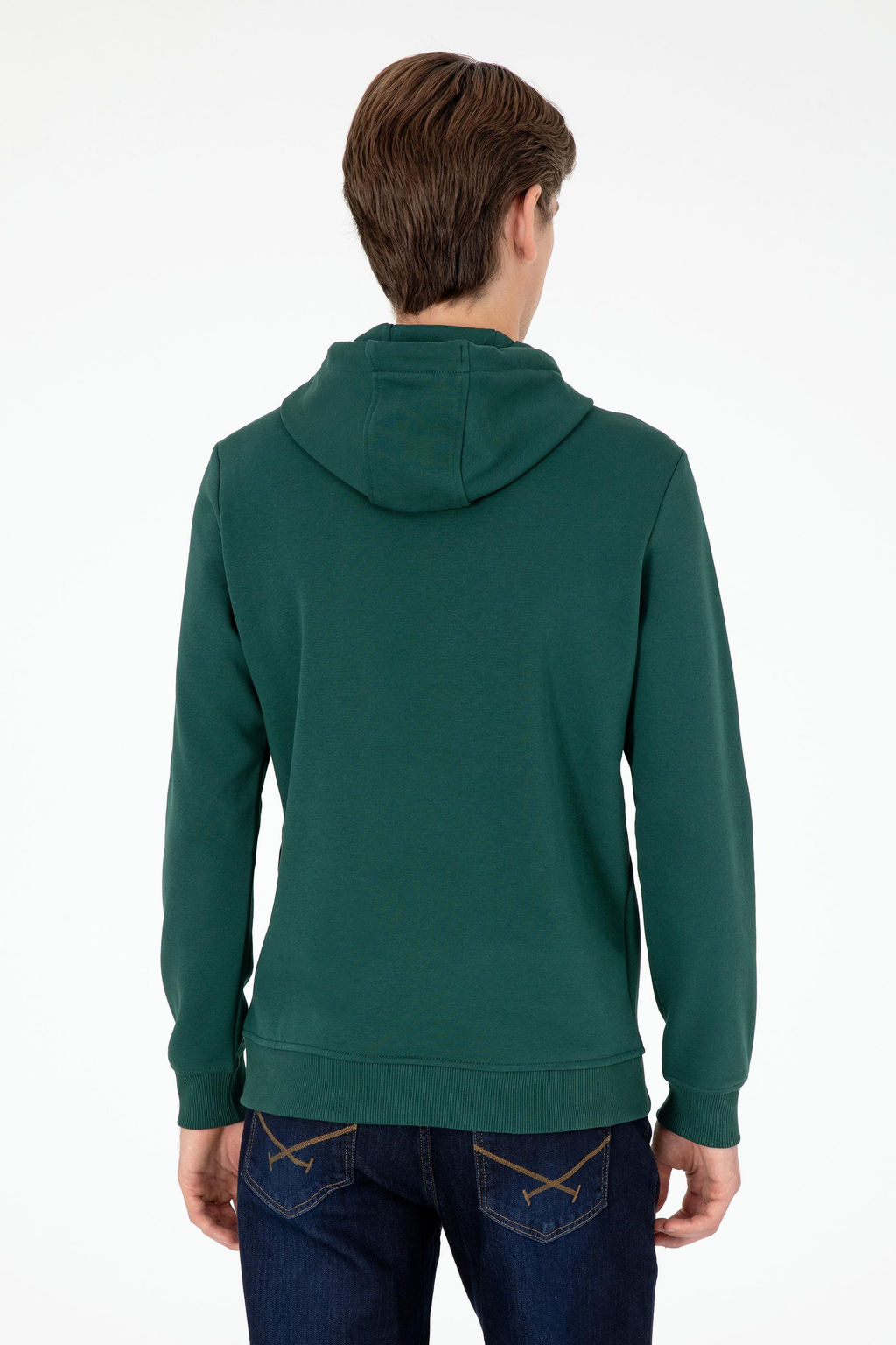 Мужской темно-зеленый базовый свитшот - U.s. polo assn фото 5