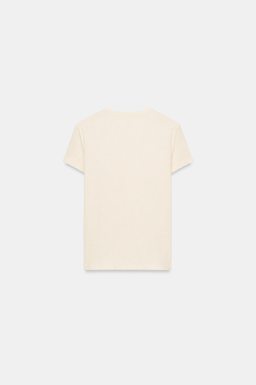 CAMISETA MANGA CORTA ALGOD?N / Crudo - Zara фото 3