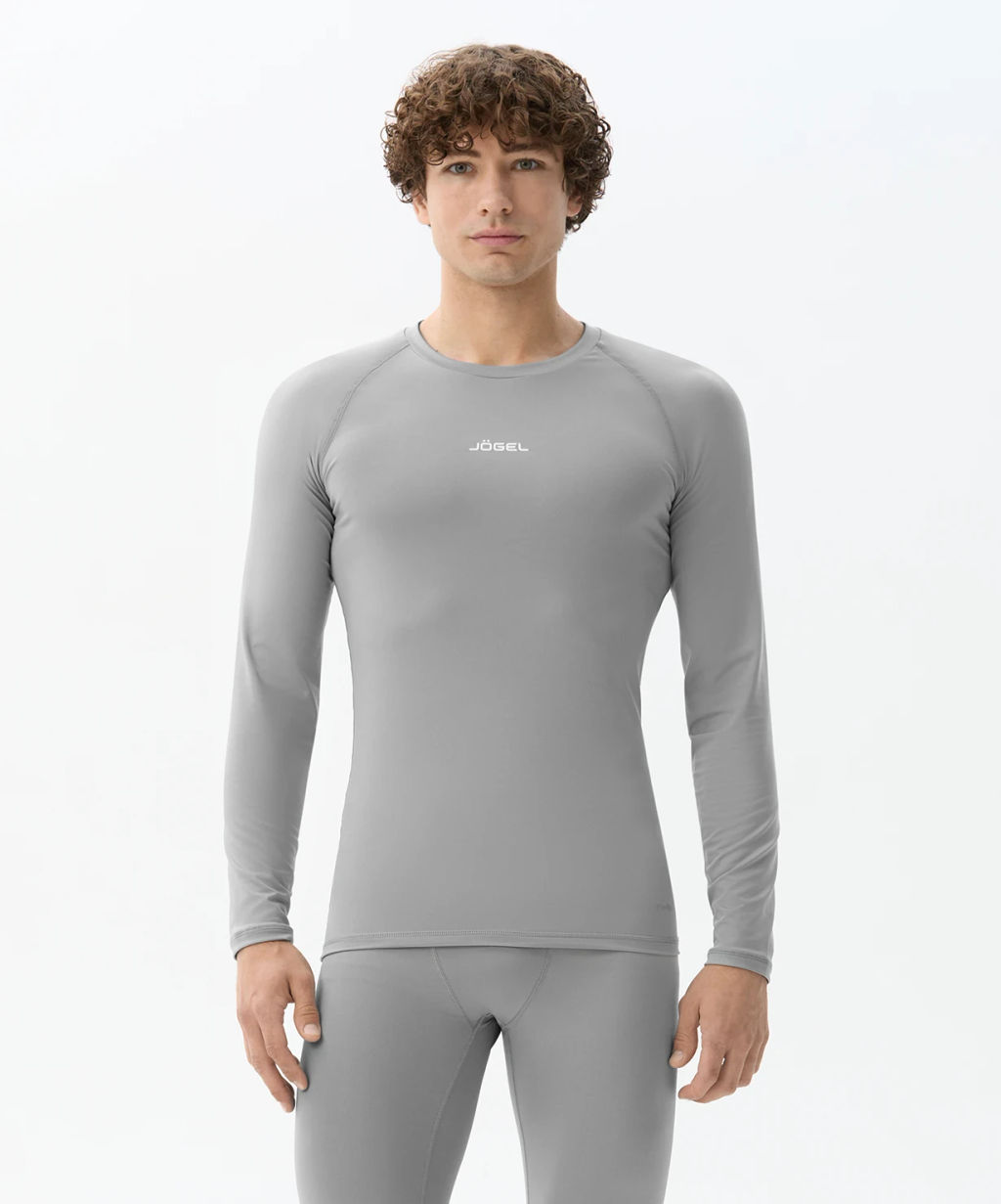 Футболка компрессионная с длинным рукавом JOGEL PerFormDRY Baselayer LS Tee, серый  фото 7