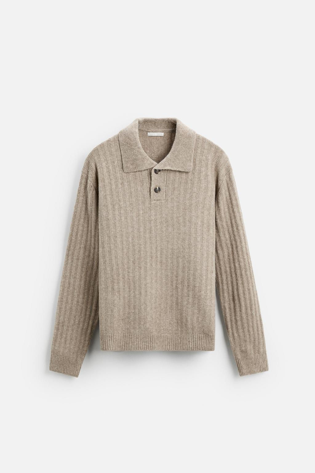 RIBBED KNIT POLO SHIRT - Zara фото 5