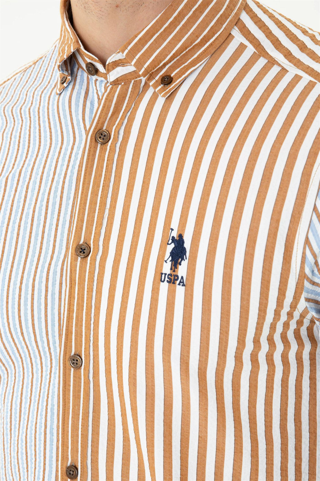 U. S. Polo Assn Мужская рубашка с длинным рукавом кокосового цвета - U.s. polo assn фото 7