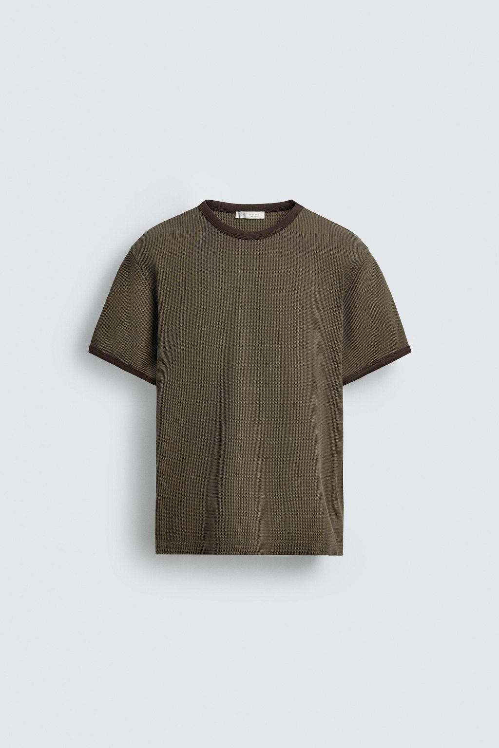 CAMISETA ESTRUCTURA WAFFLE / kaki-med - Zara фото 6