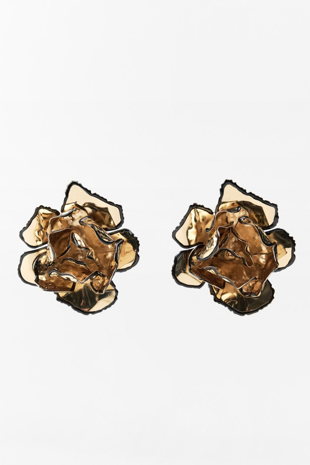 ENAMELLED FLORAL EARRINGS - Zara фото 3