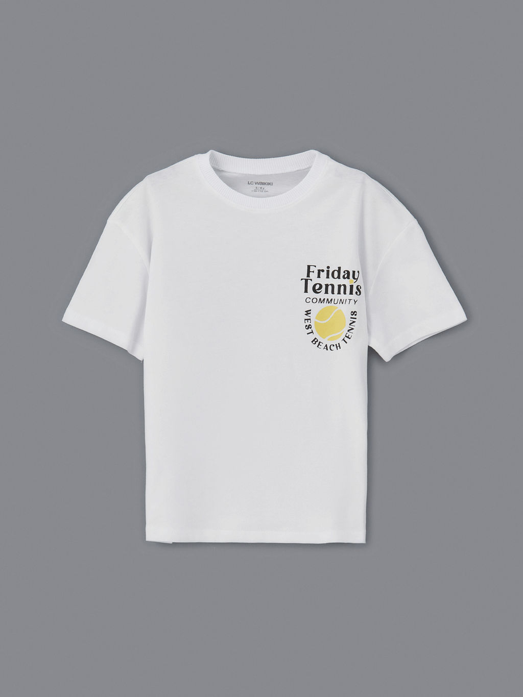 Bisiklet Yaka Bask?l? Erkek ?ocuk Ti??rt