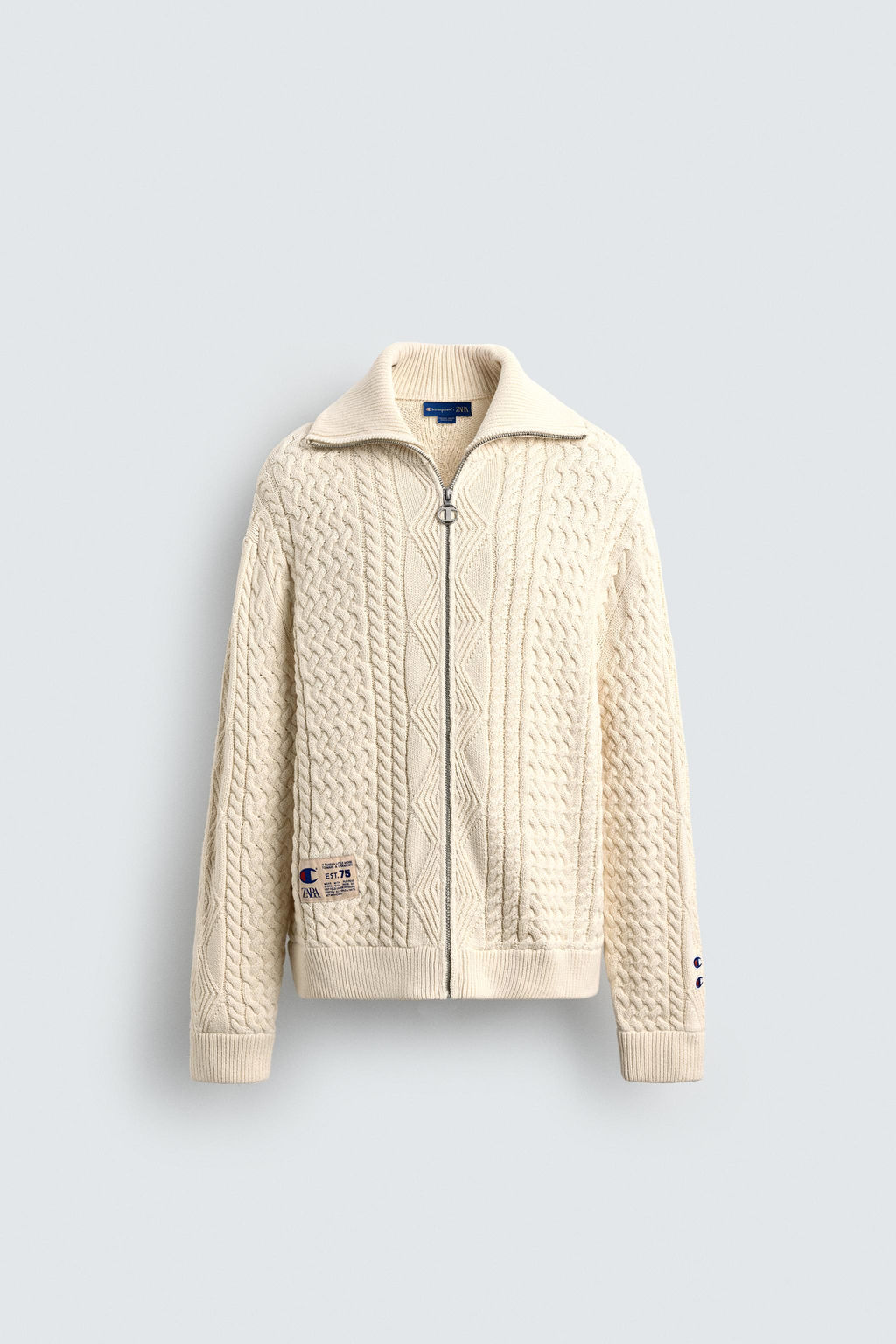 CHAMPION® X ZARA JACQUARD CABLE-KNIT CARDIGAN  фото 8