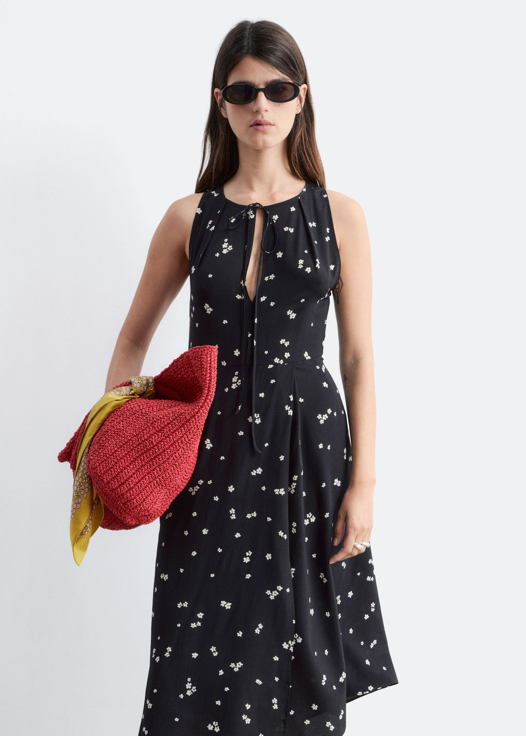 Maxivestido de seda con estampado floral - H&m фото 3