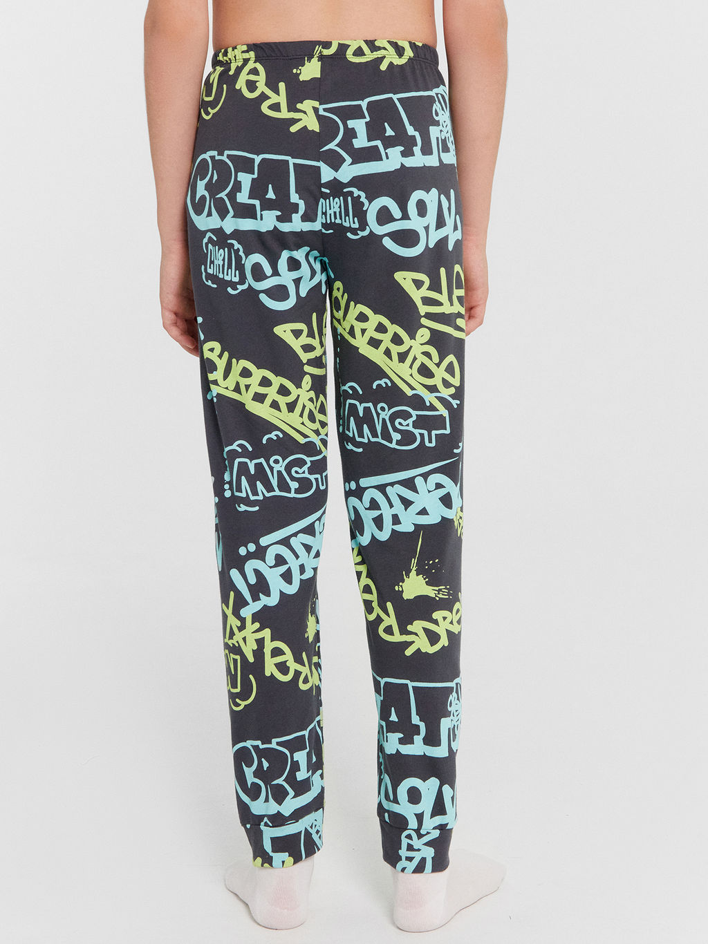Пижама для мальчиков серая с принтом в стиле стрит-арт - Mark formelle фото 5