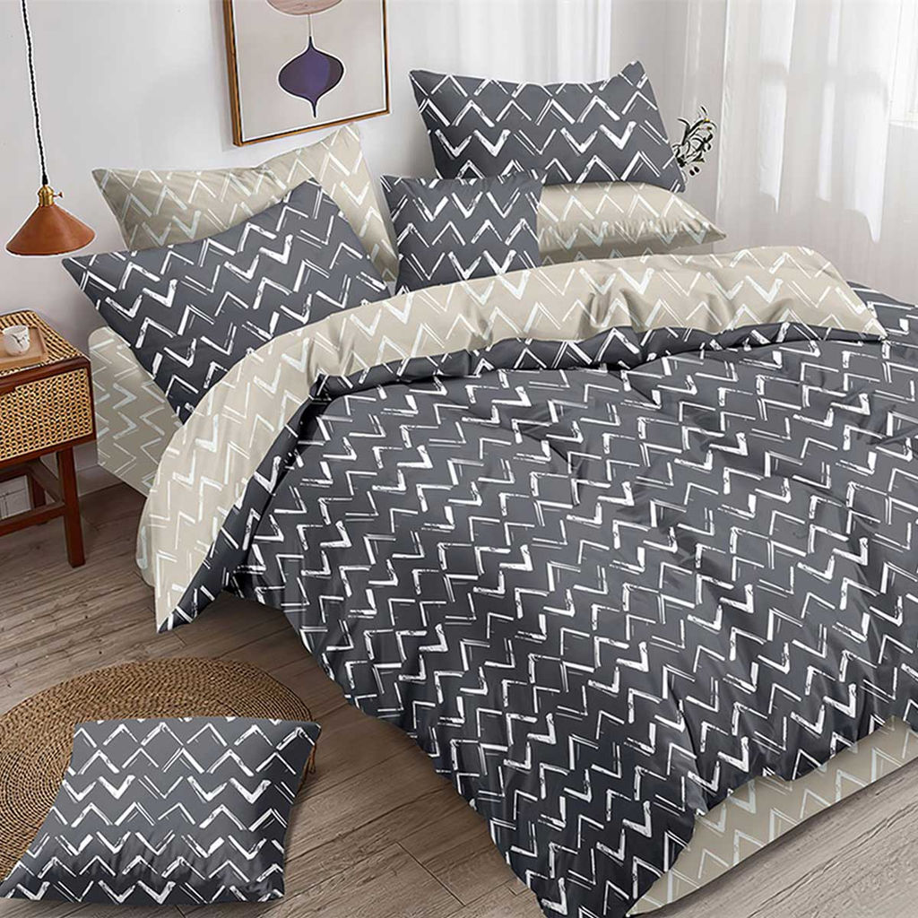 КПБ Поплин Эксклюзив - Галочки 2 сп. с Евро простыней (нав.70х70)