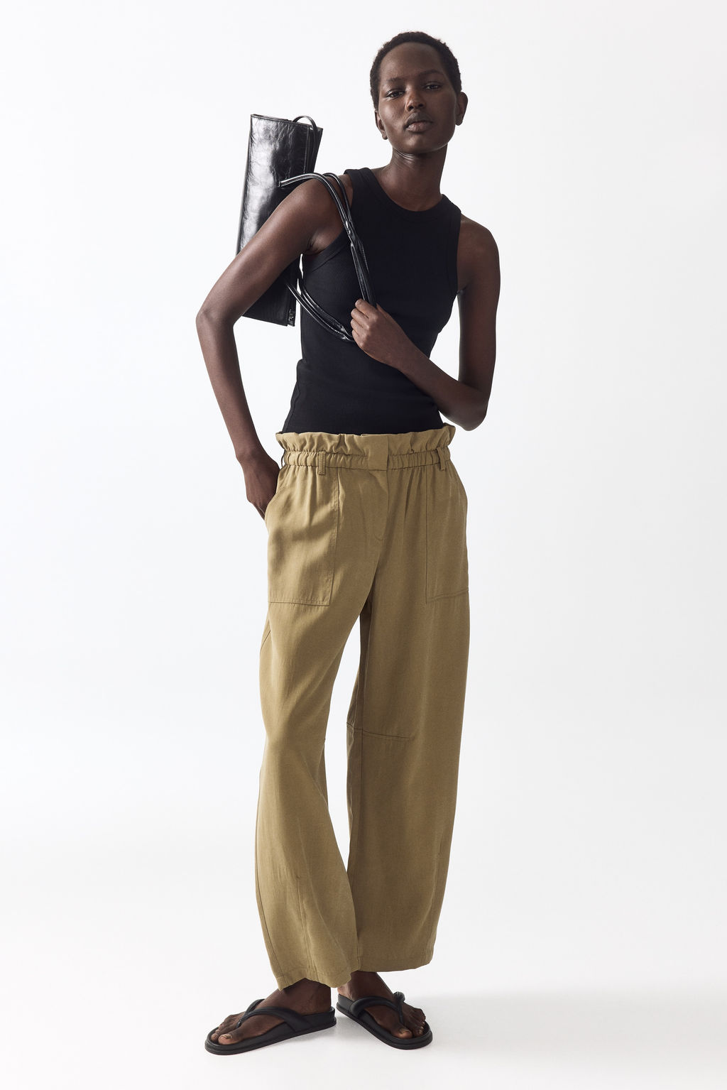 Pantal?n barrel con cintura paper bag - H&m фото 2
