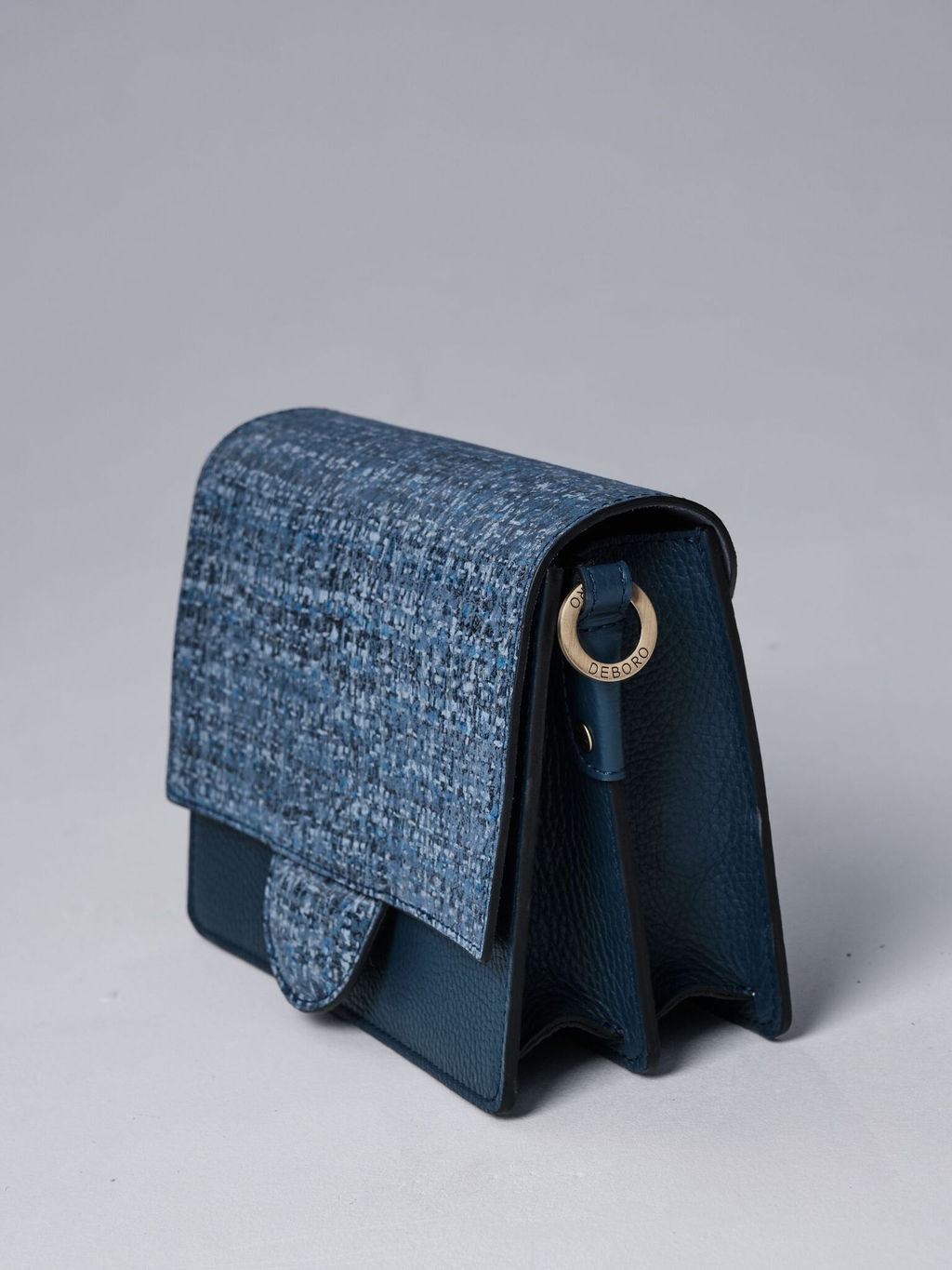 Сумка кожаная Deboro 30574 синяя волна