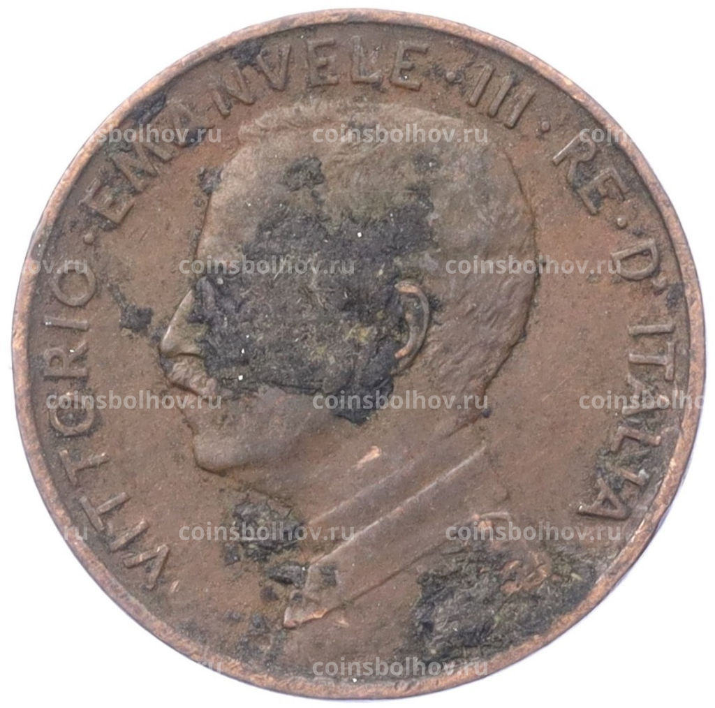 Монета 2 чентезимо 1917 года Италия