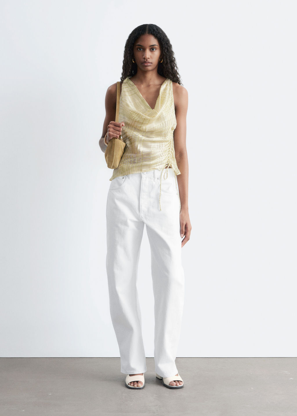 Top con cuello chal y cord?n de ajuste - H&m фото 7