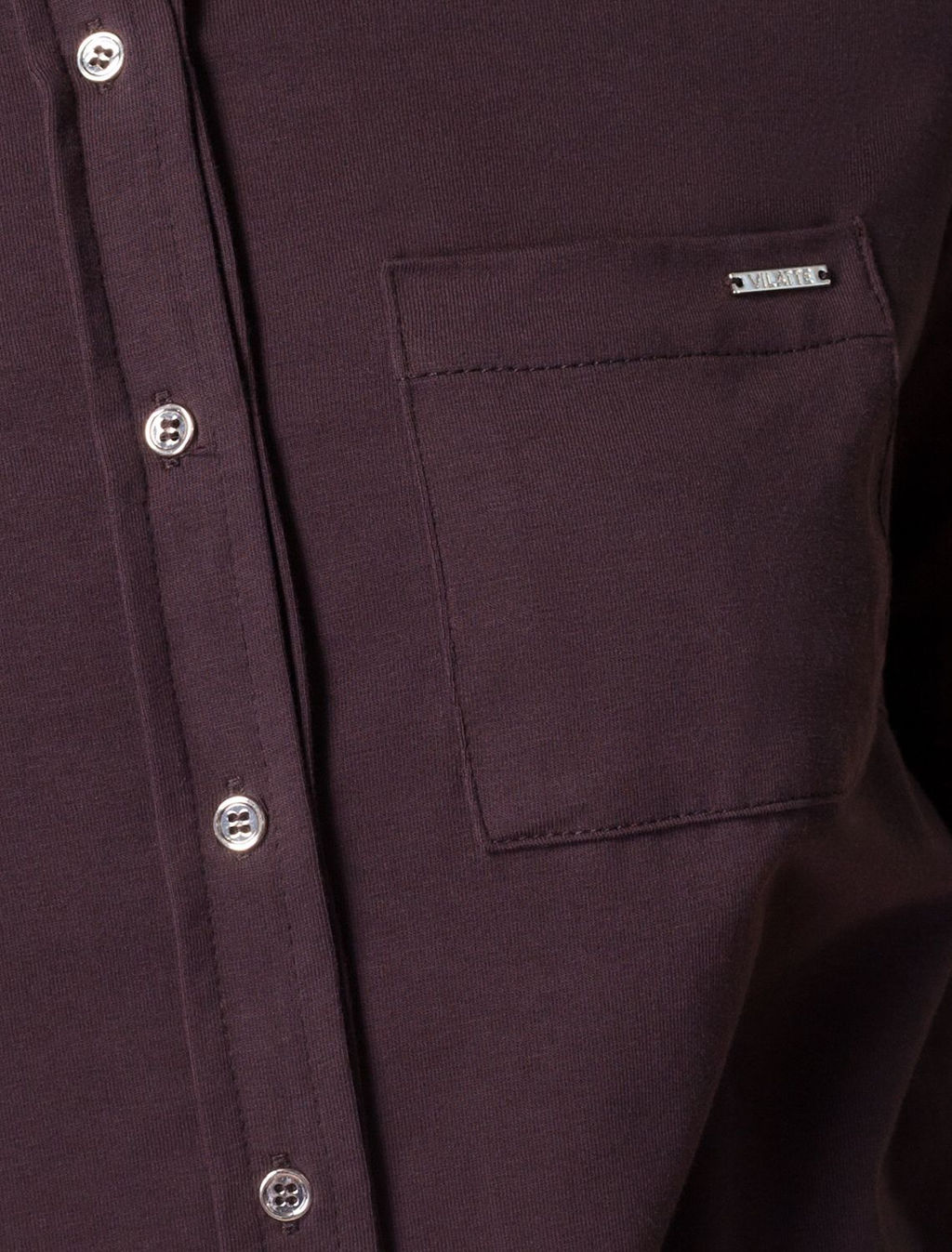 Блузка трикотажная на золотистых пуговицах из премиального хлопка - Vilatte фото 2