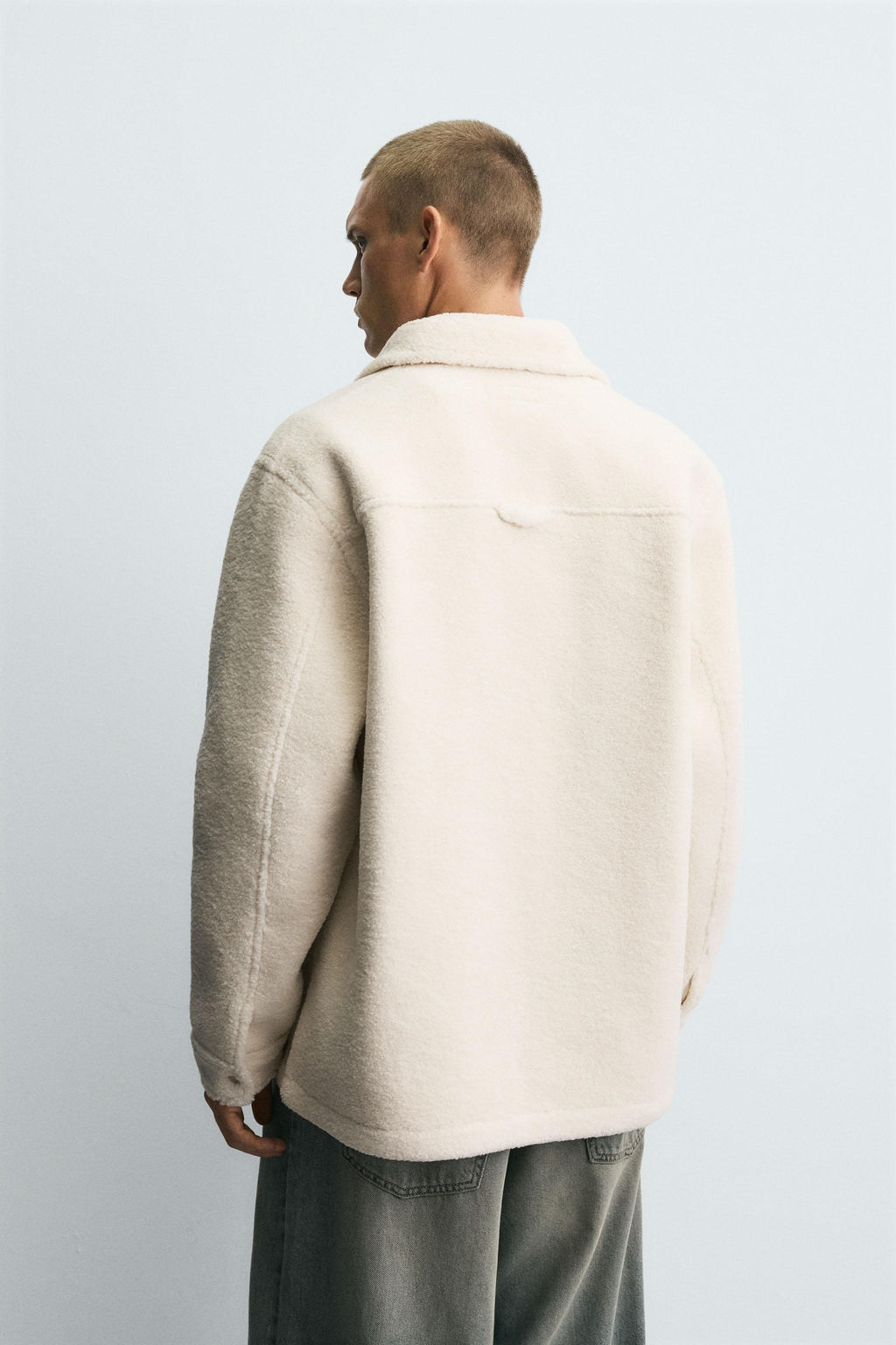 FAUX SHEARLING EFFECT OVERSHIRT WITH POCKETS - Zara фото 3