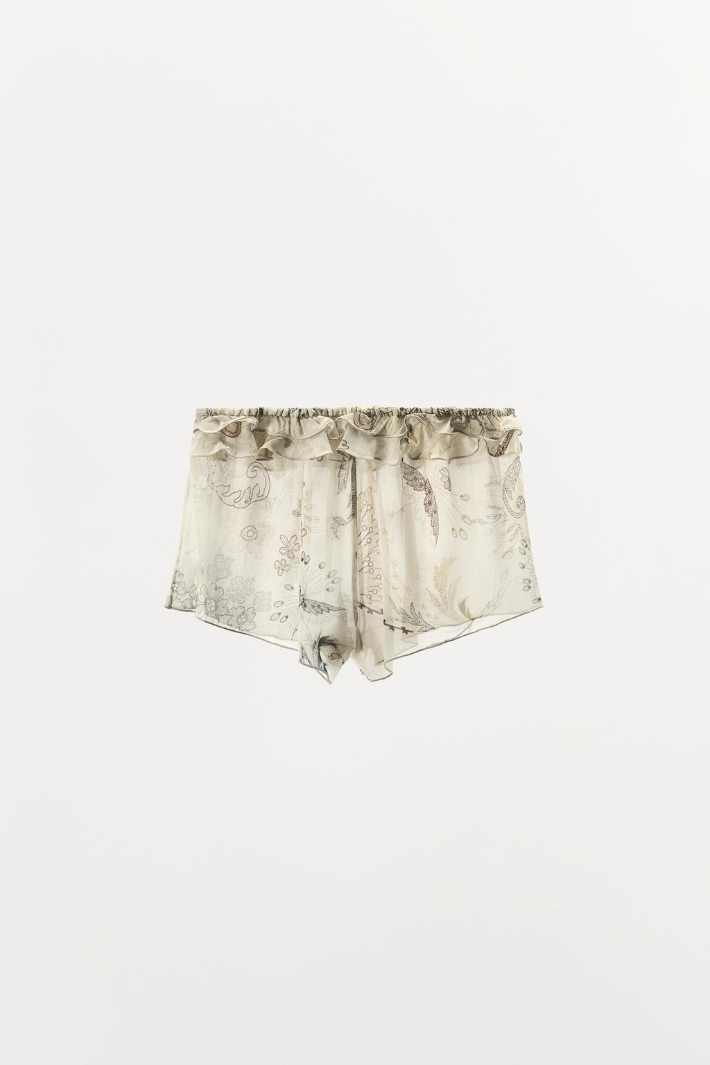 SHORTS ESTAMPADO VOLANTES / Blanco roto - Zara фото 4