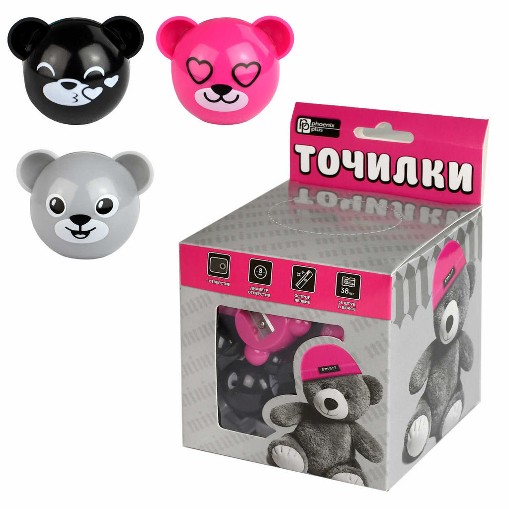 Цена за 38 шт. Точилка, арт.69656/ 38 МИШКА В ШАПОЧКЕ