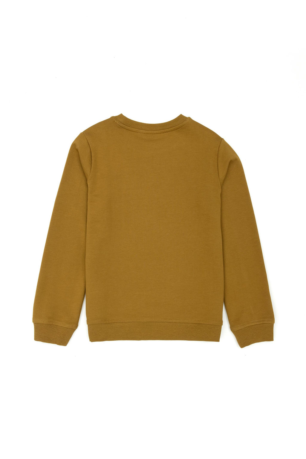 _ocuk A__k Haki Basic Bisiklet Yaka Sweatshirt
