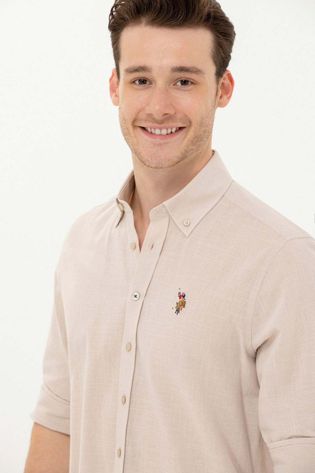 Мужская базовая рубашка с длинным рукавом Stone - U.s. polo assn фото 3